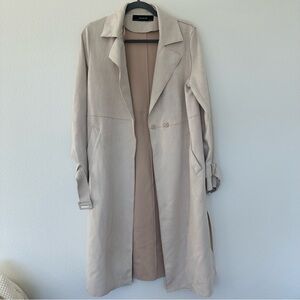 Suede Beige Women's Coat